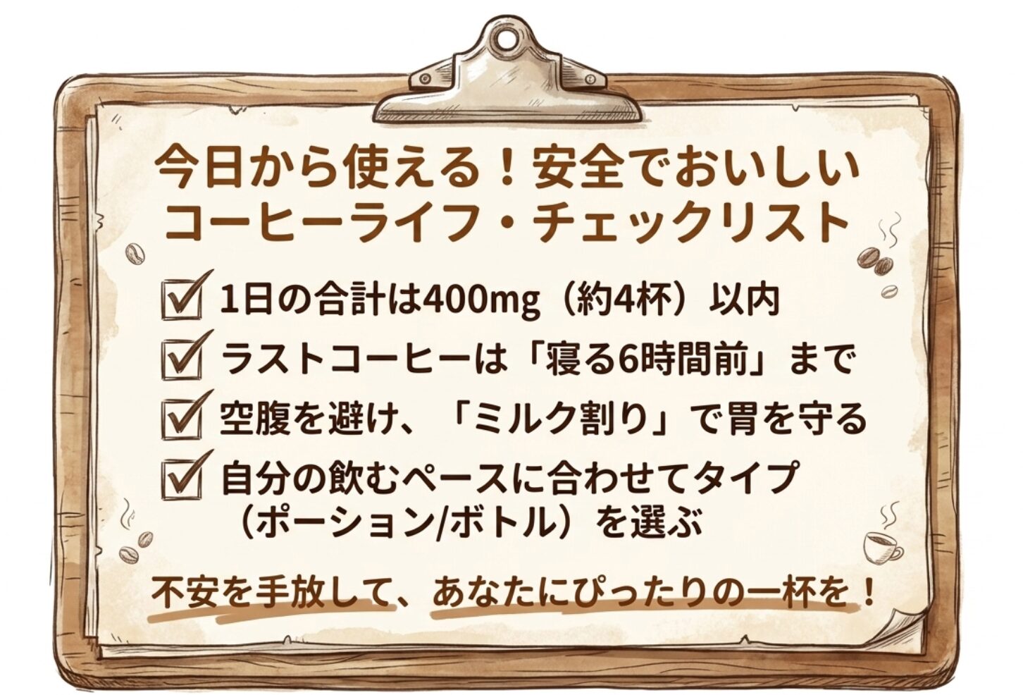 コーヒーライフのチェックリスト